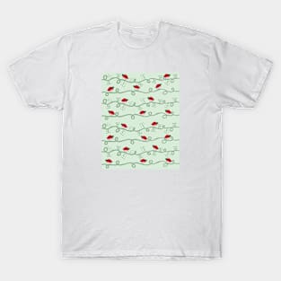 Strawberry Birds Strawbirdie Vines Light Green T-Shirt